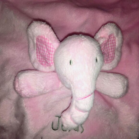 His Gem "Jesus Loves Me" 15" Elephant Lovey Security Blanket Plush Easter Infant - Picture 6 of 7